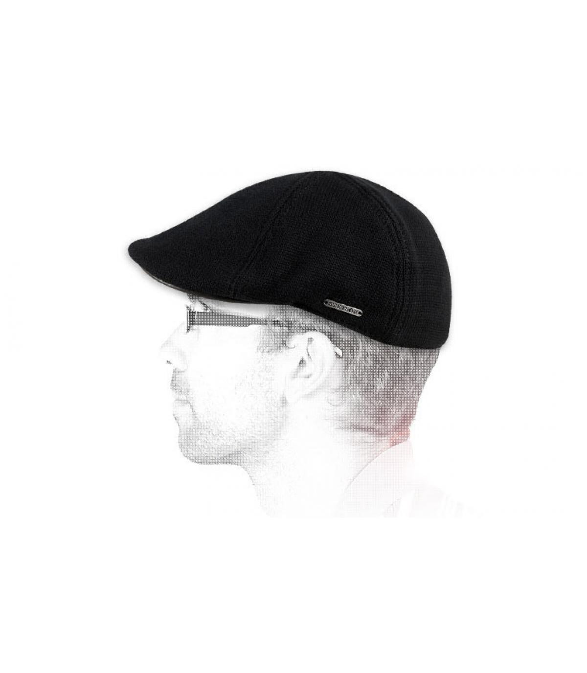 black flat cap